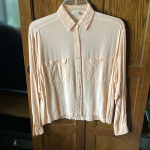 Peach Button-Up Women's Top